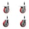 Service Caster 5'' Red Poly Swivel 7/8'' Expanding Stem Caster Set 2 Total Lock Brakes, 4PK SCC-EXTTL20S514-PPUB-RED-2-S-2-78 - alternate 1